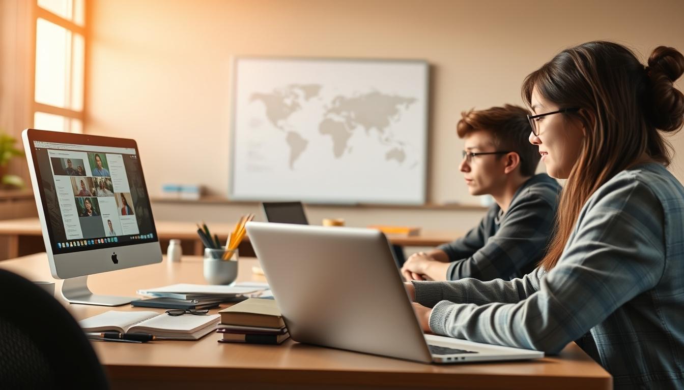 Students working in research laboratory